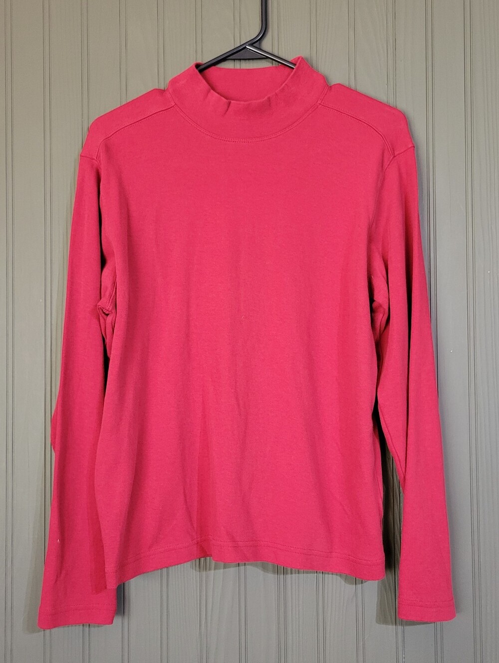 REI Long Sleeve Mock Neck Knit Turtleneck Shirt Pullover Red Women's Large